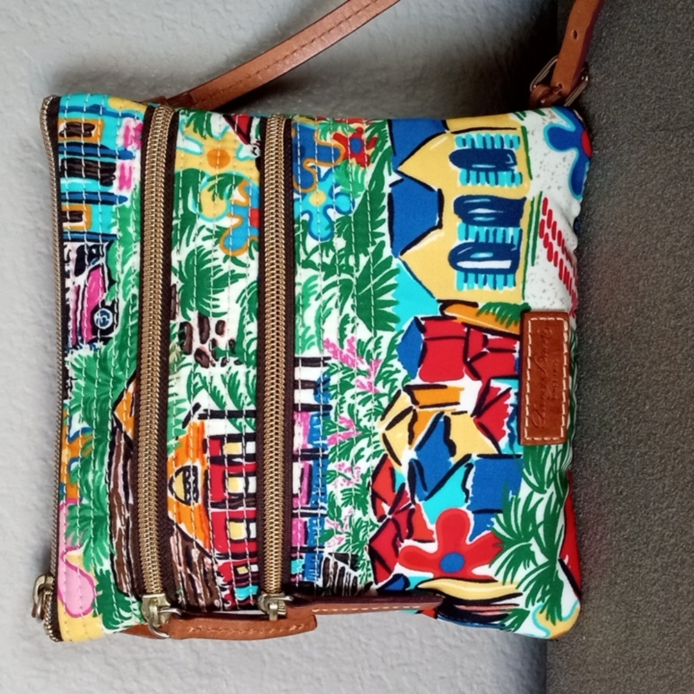 Rare! DOONEY & BOURKE " Sandbar" Bright Colorful North South Crossbody Purse. #4